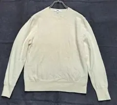 ユニクロ　カシミア100%セーター　 クルーネック 　オフホワイト　Mレディース