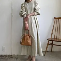 CAPRICIEUX LE'MAGE♡ラウンド立体スリーブ ロングワンピース