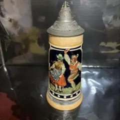 1960s ドイツ製 特大27cm ビアシュタイン 伝統レリーフ 蓋付マグ
