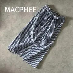 マカフィーMACPHEEストライプコットンスカートストライプ白ブルーロングミモレのサムネイル