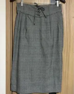 【新品未使用】グレンチェック ロングスカート