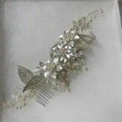 ウェディングヘッドドレス シルバーとホワイト