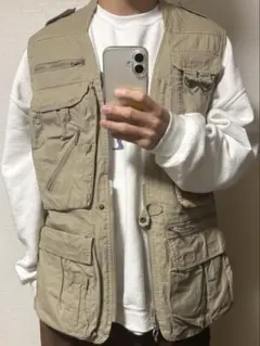 BANANA REPUBLIC　フィッシングベスト　ワッペン　ベージュ　M BANANA REPUBLIC フィッシングベスト ベージュ - メルカリ