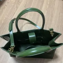 グリーン ショルダーバッグ 合成皮革
