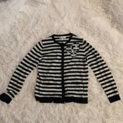 （Liliane Burty ECLAT）長袖カーディガンシマシマ系（S）