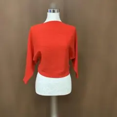 新品未使用赤いリブ編みニットセーター M