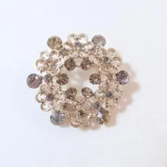 フラワー リース ブローチ・花冠 キラキラ くすみカラー b2-3-3679