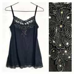 《gray magic》胸元レース×ラインストーンキャミソールのサムネイル