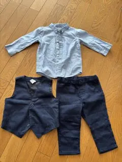 H&M キッズ フォーマル 3点セット シャツ ベスト パンツ　80cm