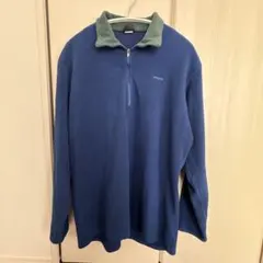 【訳あり】 【USA製】Patagonia ハーフジップ フリース ネイビー L