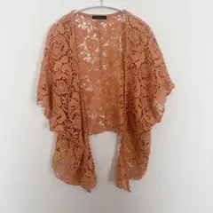 rienda オレンジ 系　レースカーディガン　フリーサイズ オシャレ　春　夏