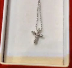 値下げ中 ダイヤモンド ネックレス K18 クロス 0.1ct