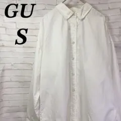 GU コットンシャツ　ボタンダウン　オーバーサイズ　ゆったり　羽織り　ブラウス