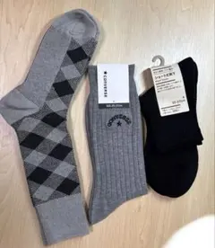 靴下25-27cm ３足セット（無印良品、ユニクロ、converse）