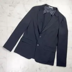ZARA テーラードジャケット ストレッチ ストライプ 黒 サイズL*QD784のサムネイル
