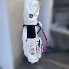 ■s.G.Style■キャディバッグ白/桃 男女OK
