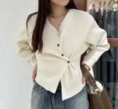 mystic レイヤードボタンカーディガン