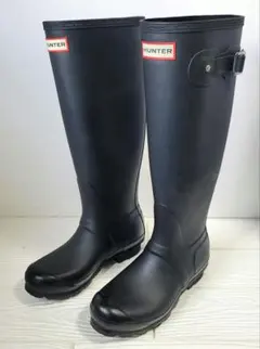 【美品】HUNTER ロングレインブーツ UK3(22cm) ブラック