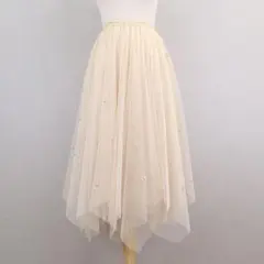 【新品】チュールスカート スカート ロングスカート パール