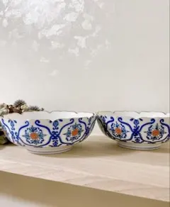 有田焼　西山窯　中鉢　輪花鉢　2枚