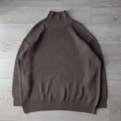 モード オーバーサイズ ハイネック リブニット セーター ZARA ブラウン