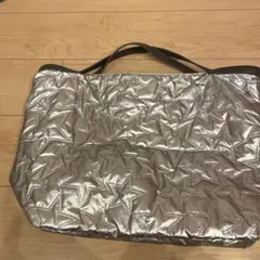 シルバー 星型キルティング ハンドバッグ