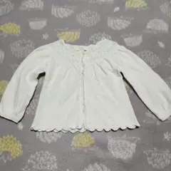 80 babyGAP レース付きカーディガン 難あり