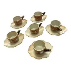 九谷焼 カップ&ソーサー 6客セット 木の葉 未使用