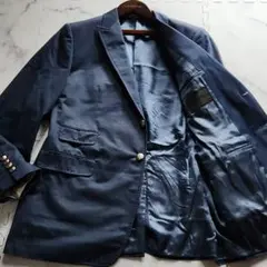 美品 ブルネロクチネリ ヘリンボーンリネン混メタルボタンジャケット 