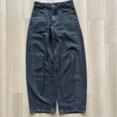 GU デニムジーンズ Sサイズ バレルレッグデニム