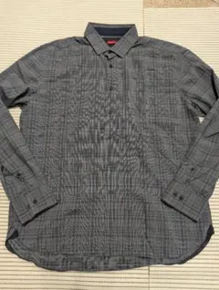 KENNETH COLE メンズ 長袖　Yシャツ グレー チェック　サイズL