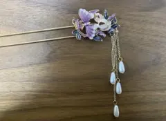 F7060蝶々のかんざし　レディースかんざし　ヘアアレンジ　ヘアアクセサリー　簪