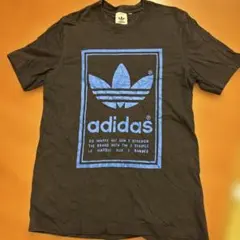 adidas プリントロゴ Tシャツ L ブラック