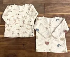【美品】バースデー フタフタ ベビー肌着 キルト 長袖 インナー 95 2枚