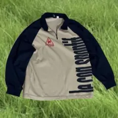 le coq sportif カジュアル長袖ポロシャツ ベージュ/ネイビー