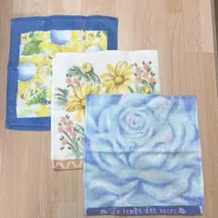 花柄ハンドタオル3枚セット　新品、未使用品