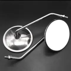 529 再入荷‼️クラシックミラー 丸型メッキ 汎用バイク 左右セット