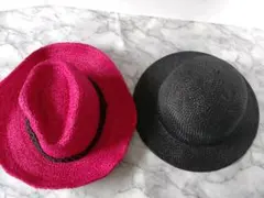 新品未使用　麦わら帽子　ストローハット　2点セット