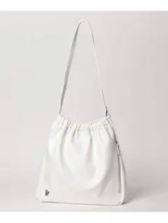 【LOWRYS FARM】ギャザーショルダーバッグホワイト
