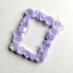 【No.319】ホイップデコ　トレカケース　硬質ケース　紫　薔薇　花