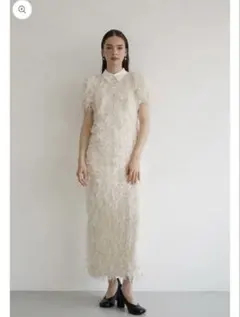 ACKA lame fringe puff dress - メルカリ