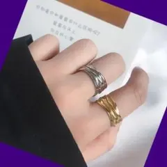 ku11 セール☆美品 2個セット☆指輪 ゴールド シルバー☆ペアリング 440