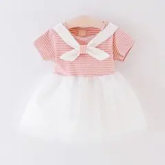 ♡ PAT PAT♡ 海外子ども服  ボーダーリボンワンピース