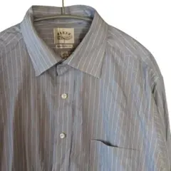 EAGLE SHIRTMAKERS ストライプ柄シャツ 白紺