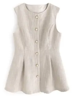 GRL ツイードペプラムベスト[al209] アイボリー