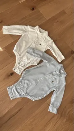 美品 GAP デニム・白 ロンパース 2点セット