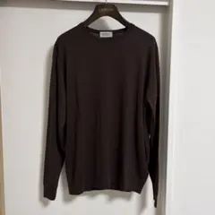 【美品】JOHN SMEDLEY ジョンスメドレー メリノウールニット 茶 Mのサムネイル