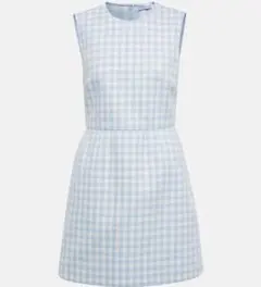 RED VALENTINO 水色チェック ノースリーブワンピースのサムネイル