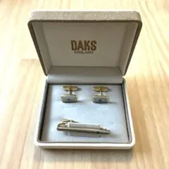 DAKS シルバー ゴールド カフスボタン ネクタイピン セット 箱付き