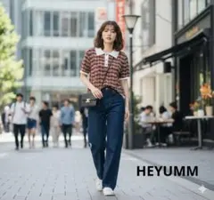 HEYUMM　ヘユム　レトロジャガートポロニット　絵柄ポロシャツ 24A882のサムネイル
